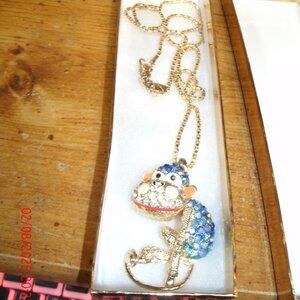 NEW BETSY JOHNSON MONKEY NECKLACE